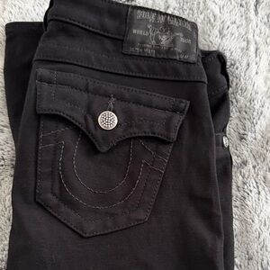 True Religion Black Pocket Detail Jeans